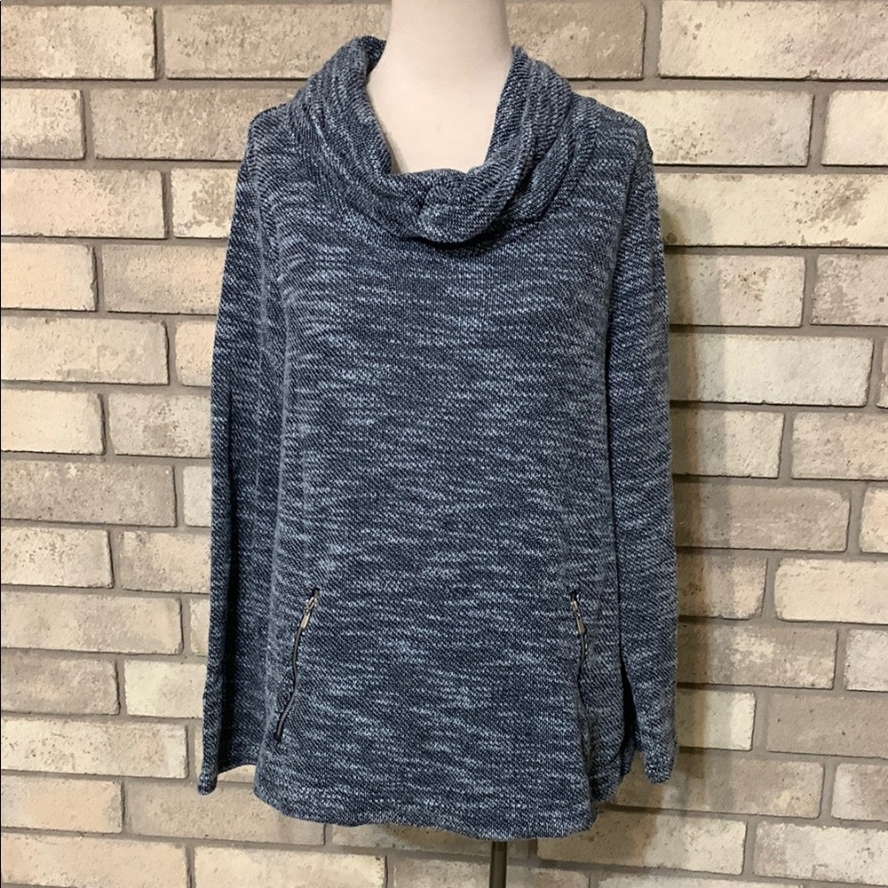 Croft & Barrow Blue Cowl Neck Sweater